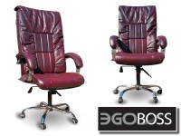 Офисное массажное кресло EGO BOSS EG1001 Maroon в комплектации ELITE натуральная кожа - магазин СпортДоставка. Спортивные товары интернет магазин в Когалыме 